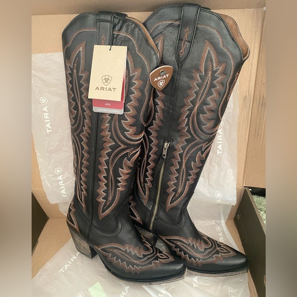 Ariat Shoes - Ariat Black and Brown Western Heeled Riding Boots
